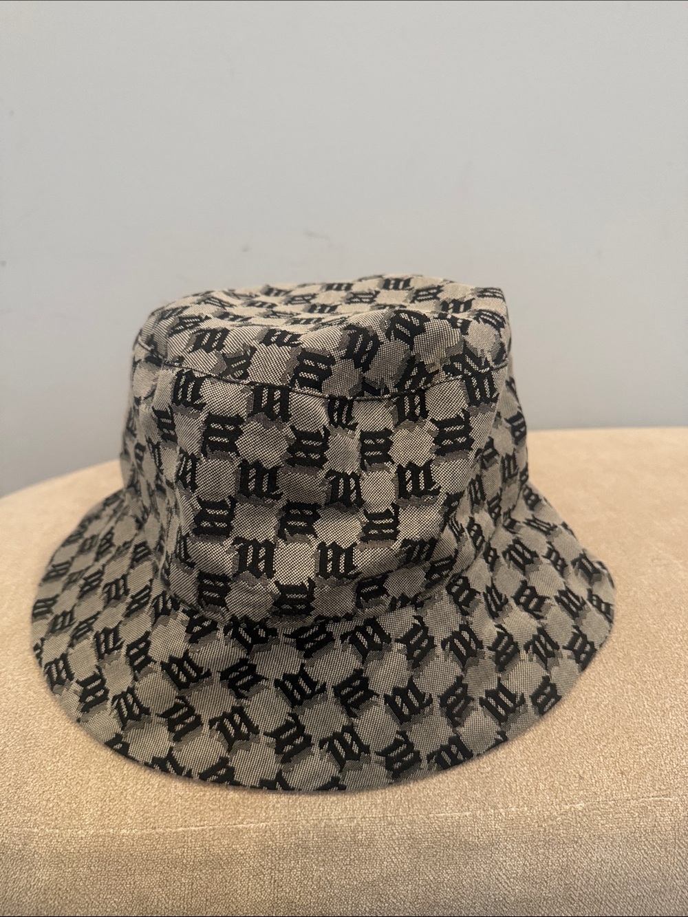 Monogram Misbhv Beige and Black Bucket Hat
